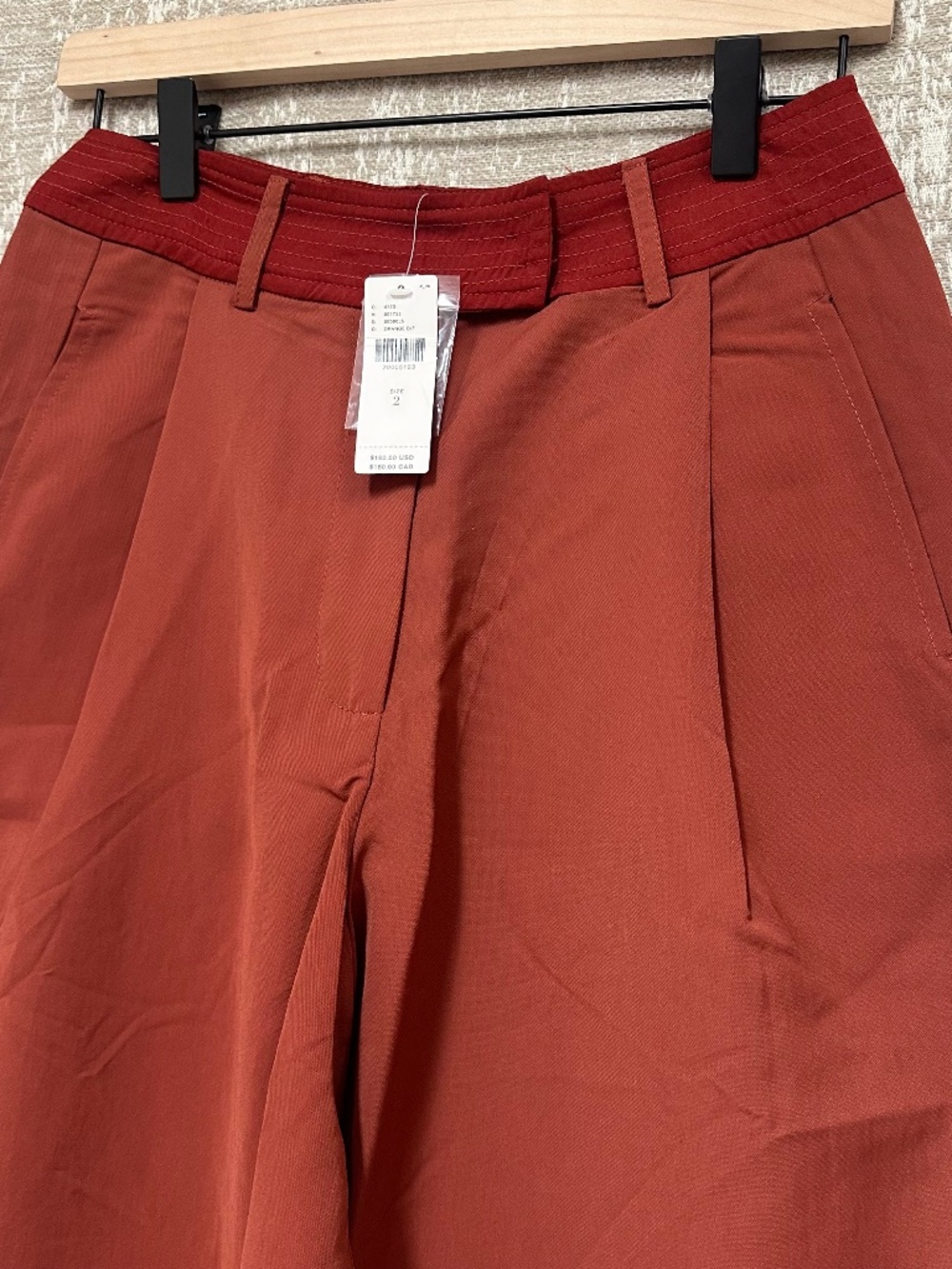 Anthropologie TINY Wide-Leg Pants in Deep Rust Back & side Pockets Size 2 NWT